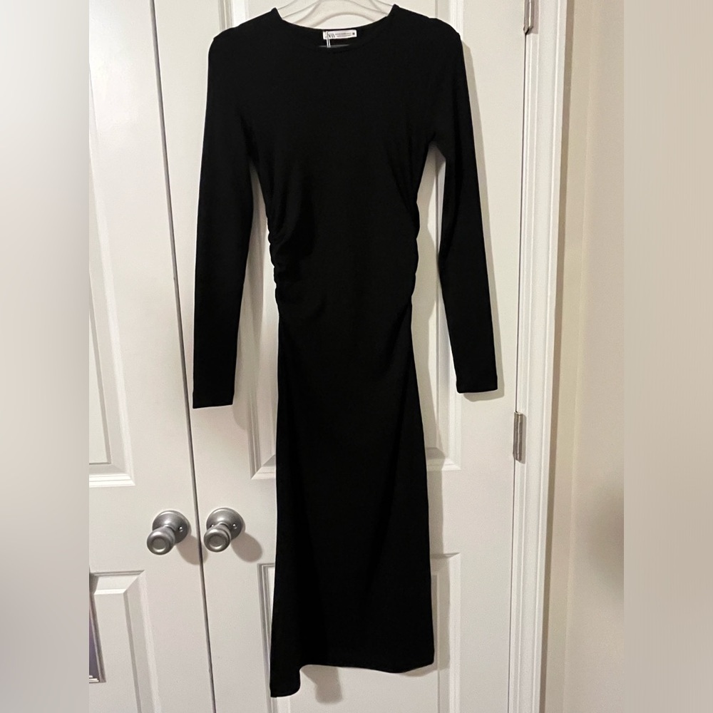 Zara Black Fitted Dress Size: XS